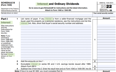 アメリカの確定申告書「スケジュールB」に9回出てくる間違えやすい単語「Interest」について