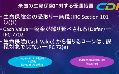米国税下での生命保険に対する優遇策