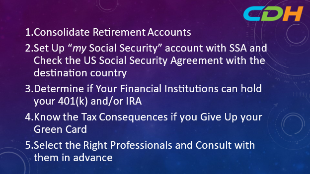 5 Things Green Card Holders Must Act on Retirement Accounts When Going Overseas